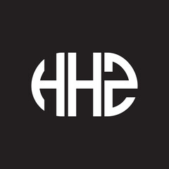 Obraz premium HHZ letter logo design on black background. HHZ creative initials letter logo concept. HHZ letter design.
