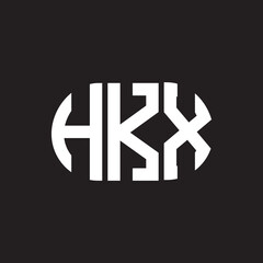 HKX letter logo design on black background. HKX creative initials letter logo concept. HKX letter design.