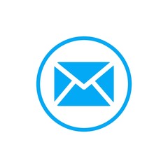 Email icon isolated on white background message buttom