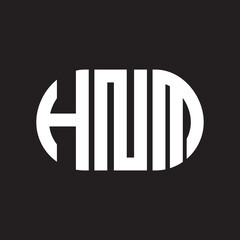 HNM letter logo design on black background. HNM creative initials letter logo concept. HNM letter design.