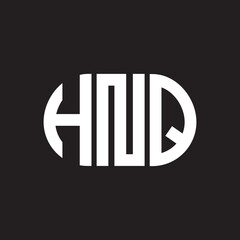 HNQ letter logo design on black background. HNQ creative initials letter logo concept. HNQ letter design.