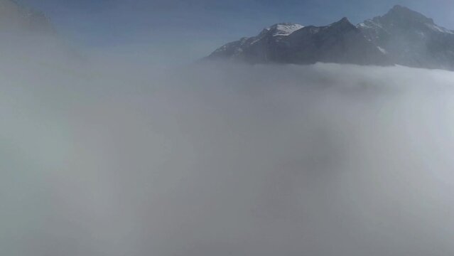 Caucasus, Ossetia. Alagir Gorge. Clouds over the valley.