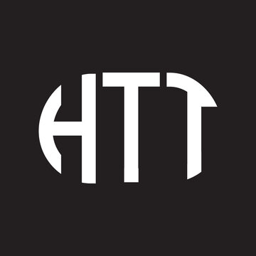HTT letter logo design on black background. HTT creative initials letter logo concept. HTT letter design.