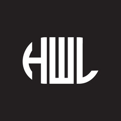 HWL letter logo design on black background. HWL creative initials letter logo concept. HWL letter design.