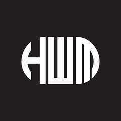 HWM letter logo design on black background. HWM creative initials letter logo concept. HWM letter design.