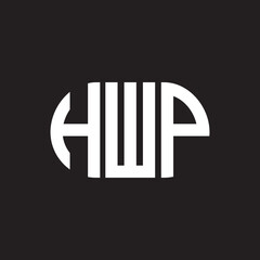 HWP letter logo design on black background. HWP creative initials letter logo concept. HWP letter design.