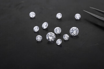 diamonds on Metal black background