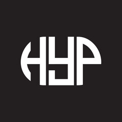 HYP letter logo design on black background. HYP creative initials letter logo concept. HYP letter design.