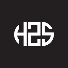HZS letter logo design on black background. HZS creative initials letter logo concept. HZS letter design.