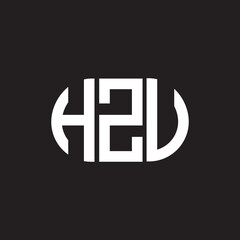 HZV letter logo design on black background. HZV creative initials letter logo concept. HZV letter design.