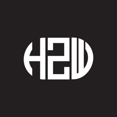 HZW letter logo design on black background. HZW creative initials letter logo concept. HZW letter design.