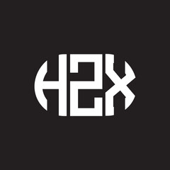 Obraz premium HZX letter logo design on black background. HZX creative initials letter logo concept. HZX letter design.