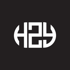 Fototapeta premium HZY letter logo design on black background. HZY creative initials letter logo concept. HZY letter design.