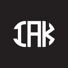 IAK letter logo design on black background. IAK creative initials letter logo concept. IAK letter design.