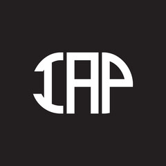 IAP letter logo design on black background. IAP creative initials letter logo concept. IAP letter design.