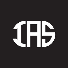 IAS letter logo design on black background. IAS creative initials letter logo concept. IAS letter design.
