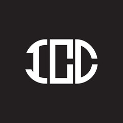 ICC letter logo design on black background. ICC creative initials letter logo concept. ICC letter design.
