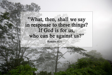 Bible verse inspirational quote - What, then, shall we say in response to these things? If God is...