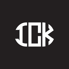 ICK letter logo design on black background. ICK creative initials letter logo concept. ICK letter design.