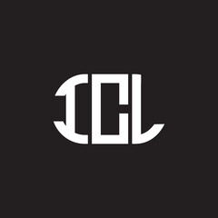 ICL letter logo design on black background. ICL creative initials letter logo concept. ICL letter design.