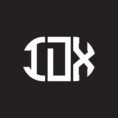 Obraz premium IDX letter logo design on black background. IDX creative initials letter logo concept. IDX letter design.