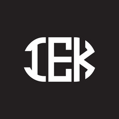 IEK letter logo design on black background. IEK creative initials letter logo concept. IEK letter design.
