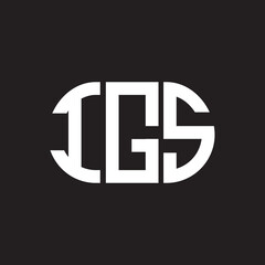 IGS letter logo design on black background. IGS creative initials letter logo concept. IGS letter design.