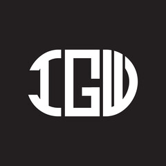 IGW letter logo design on black background. IGW creative initials letter logo concept. IGW letter design.