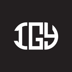 IGY letter logo design on black background. IGY creative initials letter logo concept. IGY letter design.