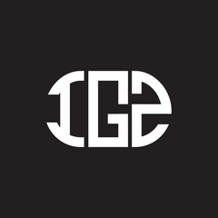 IGZ letter logo design on black background. IGZ creative initials letter logo concept. IGZ letter design.