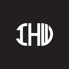 IHW letter logo design on black background. IHW creative initials letter logo concept. IHW letter design.