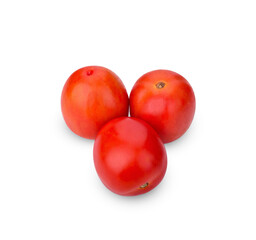 red tomato isolated on white background with clipping path