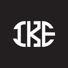 IKE letter logo design on black background. IKE creative initials letter logo concept. IKE letter design.