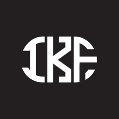 IKF letter logo design on black background. IKF creative initials letter logo concept. IKF letter design.