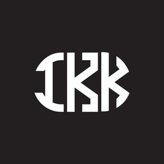 Obraz premium IKK letter logo design on black background. IKK creative initials letter logo concept. IKK letter design.