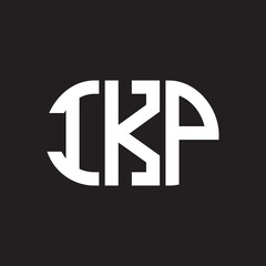IKP letter logo design on black background. IKP creative initials letter logo concept. IKP letter design.