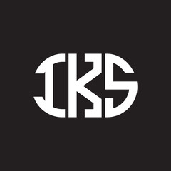 IKS letter logo design on black background. IKS creative initials letter logo concept. IKS letter design.