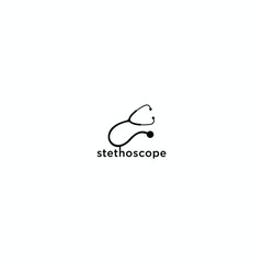 Obraz premium Stethoscope icon logo - medical and healthy