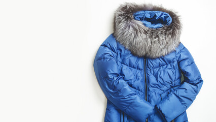 women winter concept. autumn and winter fashion woman's outfit. jacket n white background