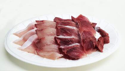 Defensive, food, sashimi.