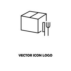 lunch bag line icon, outline sign, linear symbol, vector, flat illustration
