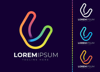 Letter u logo design template. Creative modern trendy u typography and colorful gradient © mdhelalakbar
