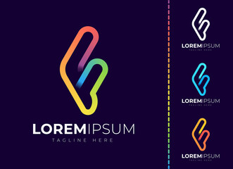 Letter f logo design template. Creative modern trendy f typography and colorful gradient