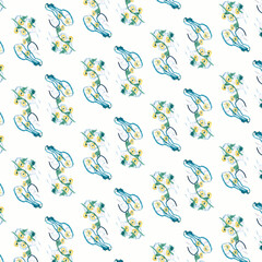 pattern based on children's drawings in watercolor