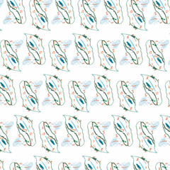 pattern based on children's drawings in watercolor