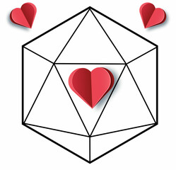 dungeon cube and dragons with heart dd