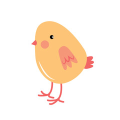 Сute little chicken isolated on white background. Easter illustration.