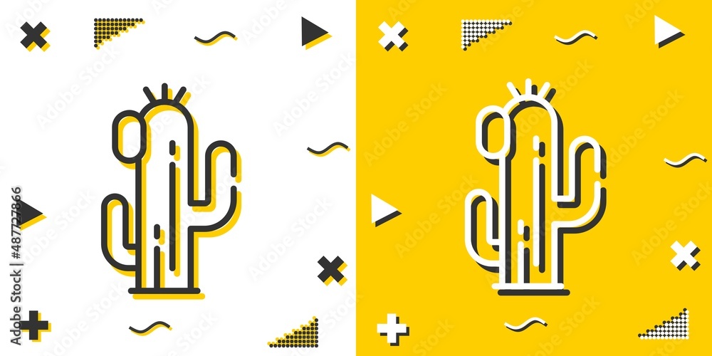 Poster cactus line icon. simple outline style.cactus linear sign. vector illustration isolated on white bac