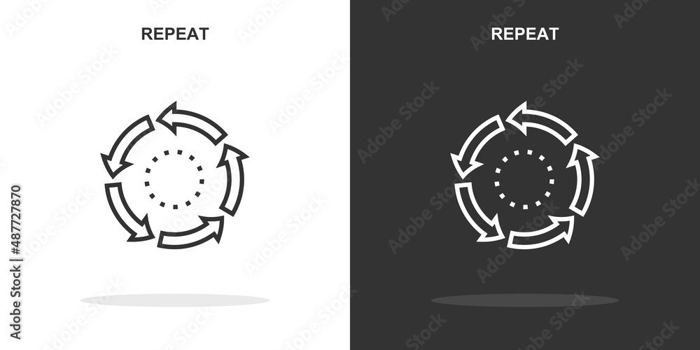 Poster repeat line icon. simple outline style.repeat linear sign. vector illustration isolated on white bac