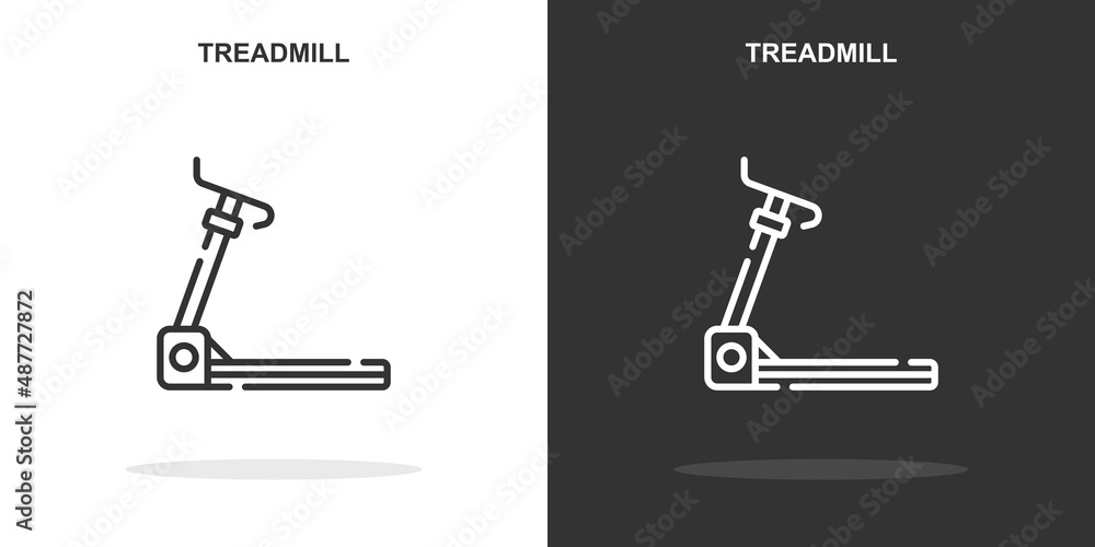 Poster treadmill line icon. simple outline style.treadmill linear sign. vector illustration isolated on whi